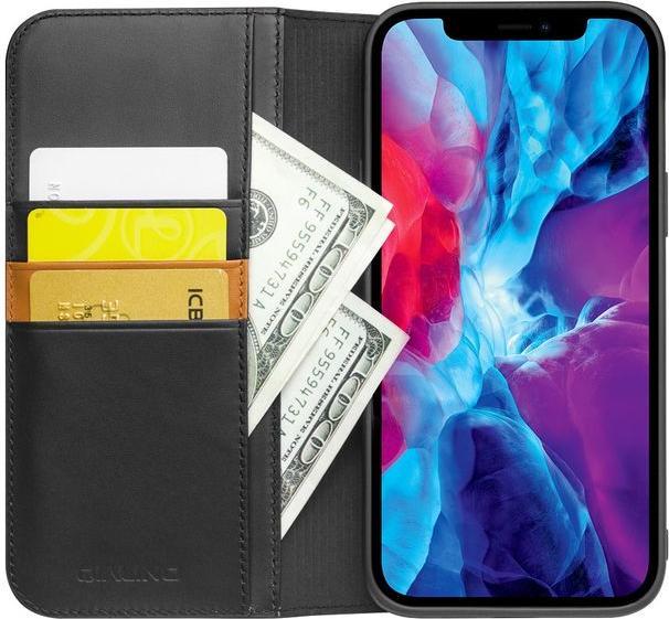 Produktbild QiAlino Modische Echtleder Bookcover Hülle (Apple iPhone 13 Pro Max)