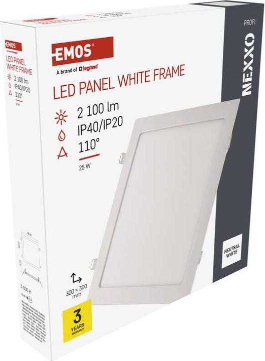 Produktbild Emos LED-Einbauleuchte NEXXO, quadratisch, weiss, 25W, neutralweiss (2100 lm)