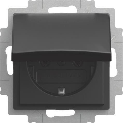 Busch-Jaeger, Presa di corrente, SCHUKO Steckdosen-Einsatz 20 EUK-915 m.Klappdeckel Busch-balance SI