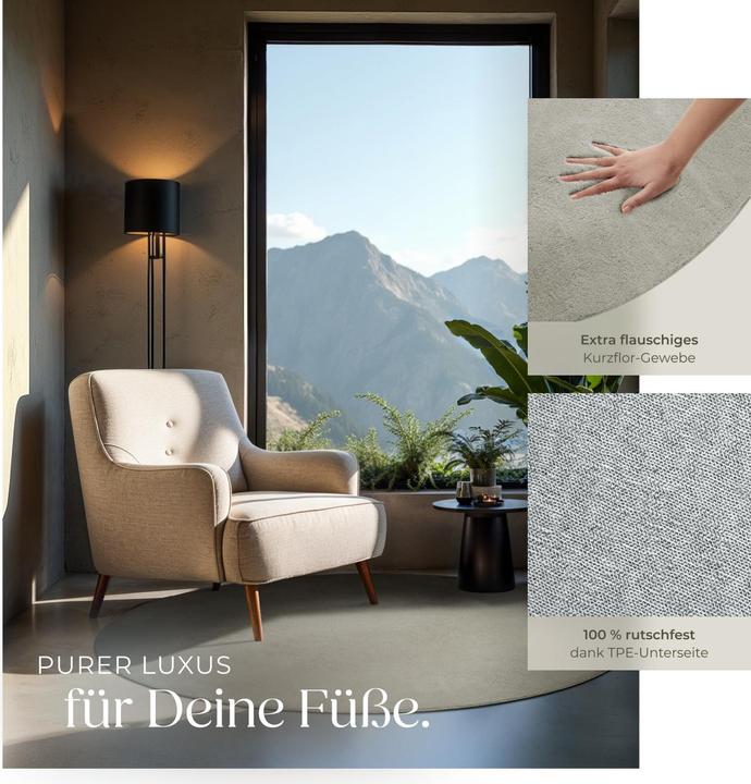 Actual product image tectake Short pile carpet Soft Zone (120 x 120 cm)