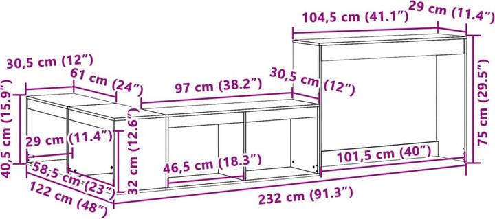 Immagine prodotto vidaXL Nachttisch mit Schreibtisch