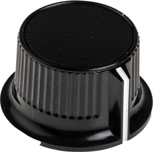 Produktbild RS PRO Potentiometerknopf, Kunststoff, schwarz, 17mm, Packung à 5 Stück