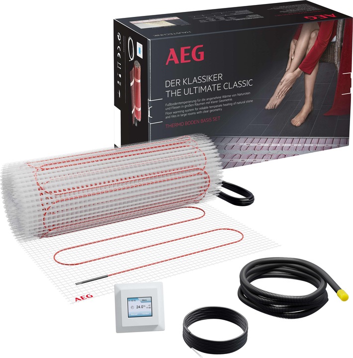 Produktbild AEG Haustechnik Basis Thermo Boden TBS TB 160/4 Set Plus, elektrische Fussbodenheizung, Komplettset 4 m², 160 W/m²