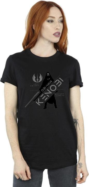 Actual product image Star Wars Womens/Ladies Obi-Wan Kenobi Jedi Knight Cotton Boyfriend T-Shirt (XL)