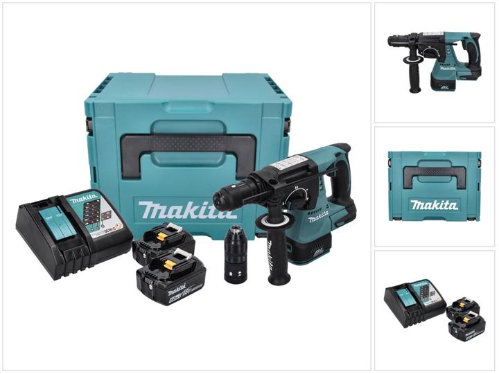 Produktbild Makita DHR 243 RGJ Akku Bohrhammer 18 V 2,0 J SDS plus Brushless + 2x Akku 6,0 Ah + Ladegerät + Makp