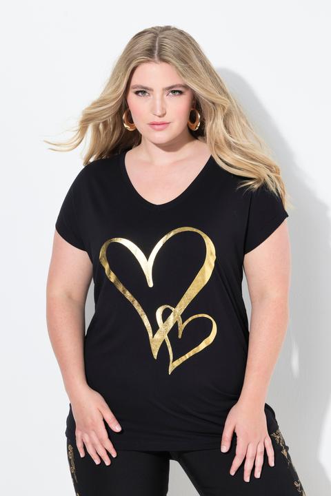 Actual product image Miamoda T-Shirt, bequeme Passform, glänzendem Herz-Motiv (50)