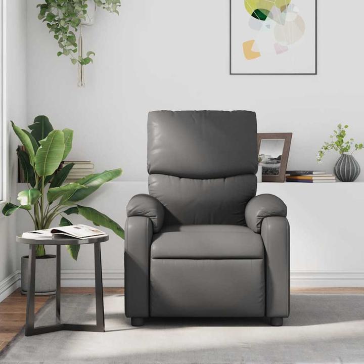 Actual product image vidaXL Massage chair grey imitation leather,Colour: Grey,Material
