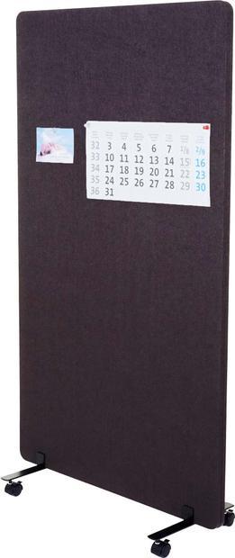 Produktbild Mendler Akustik-Trennwand, Büro-Sichtschutz Raumteiler Pinnwand, doppelwandig rollbar Stoff/Textil - 147x80c (80 x 147 cm)
