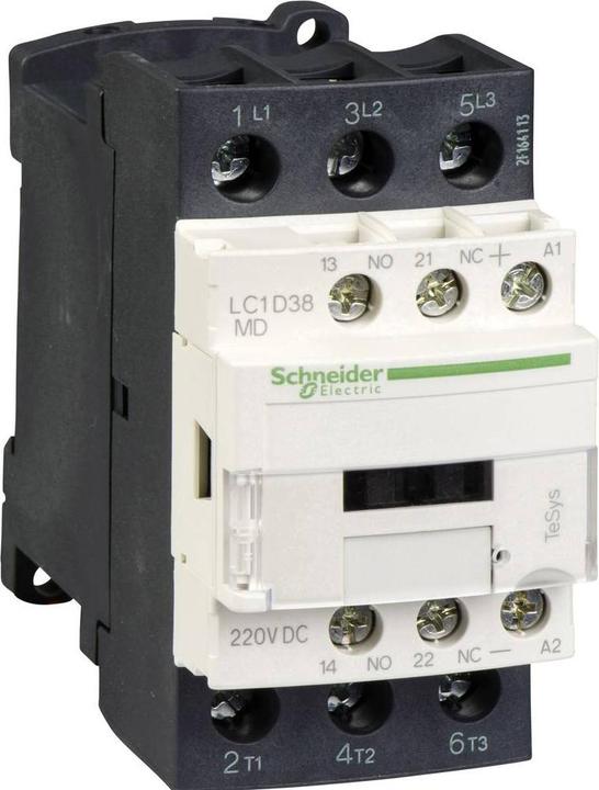 Actual product image Schneider Electric Contactor,3P,38A AC3 18,5kW1NO1NC Spl220Vdc