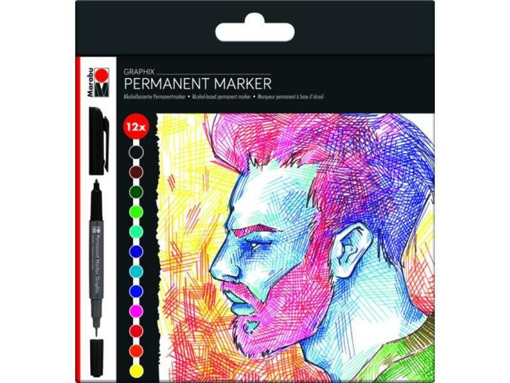Produktbild Marabu Permanent-Marker Graphix-Set, 12 Stück (12x)