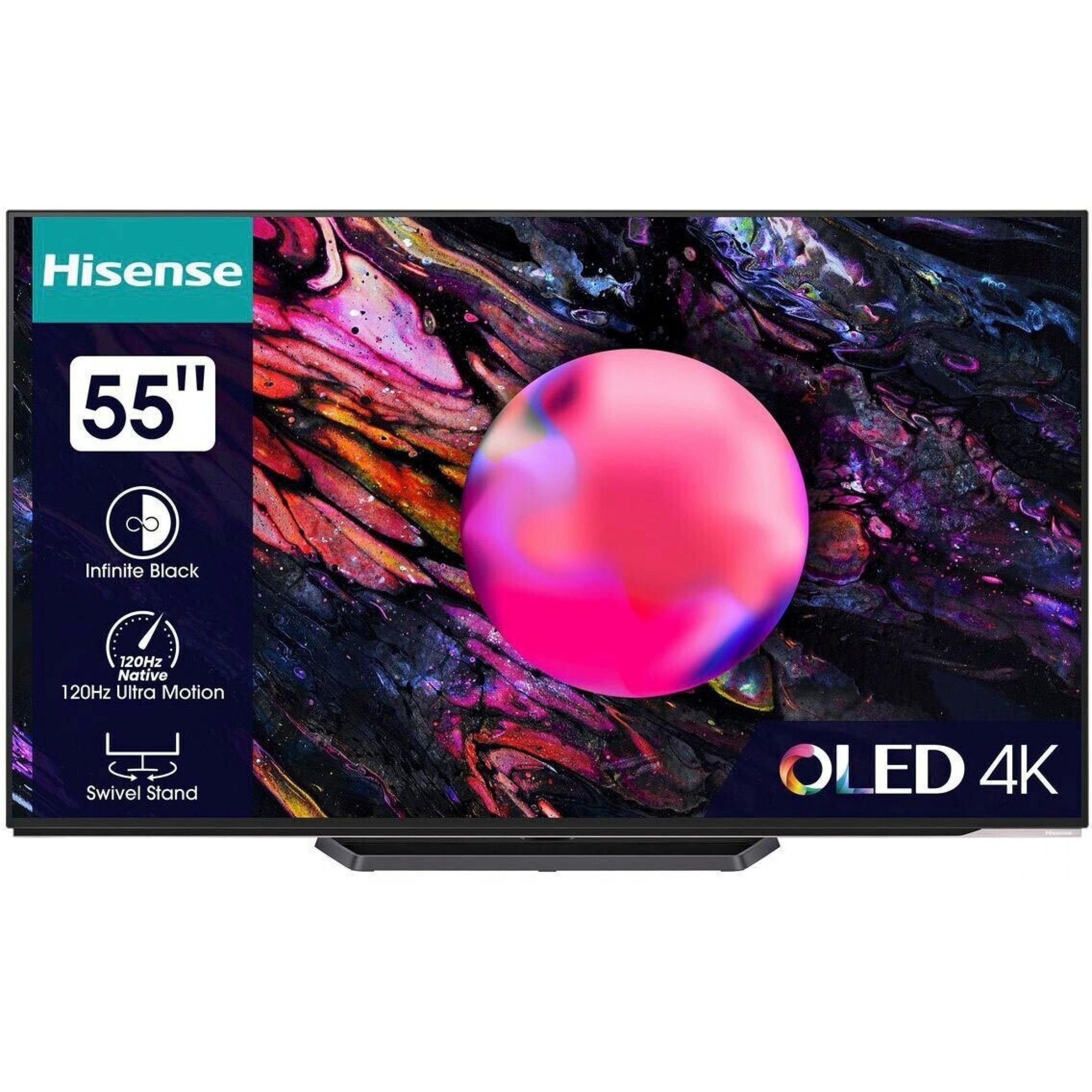 Hisense TV 55A85K (55", OLED, UHD, 2023), TV, Schwarz