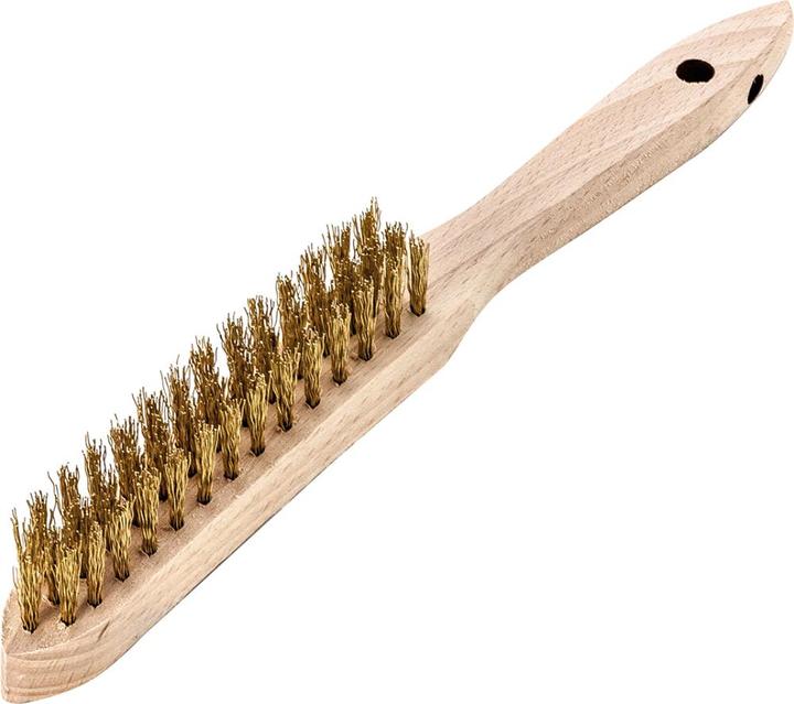 Actual product image Lessmann Wire brush crimped brass wire (3-row)