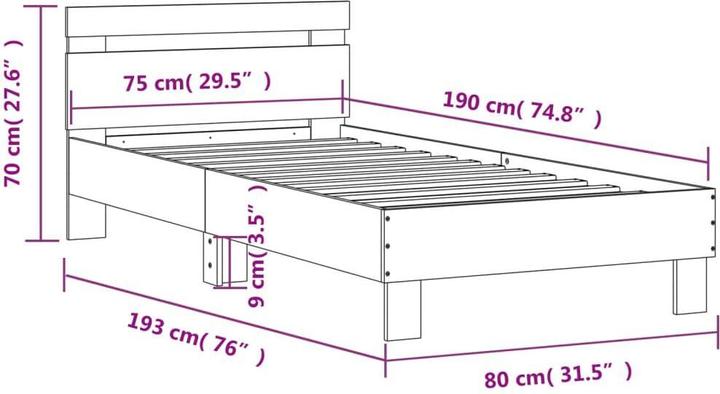Image du produit vidaXL Bettgestell (75 x 190 cm)