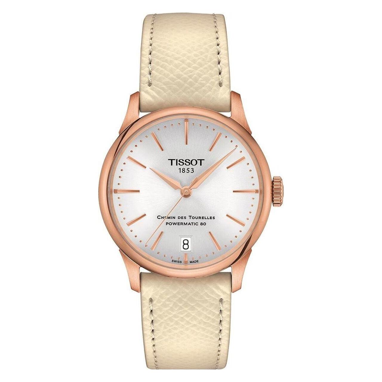 Tissot, Armbanduhr, Chemin Des Tourelles Powermatic 80, Gold, Mehrfarbig, (35 mm)