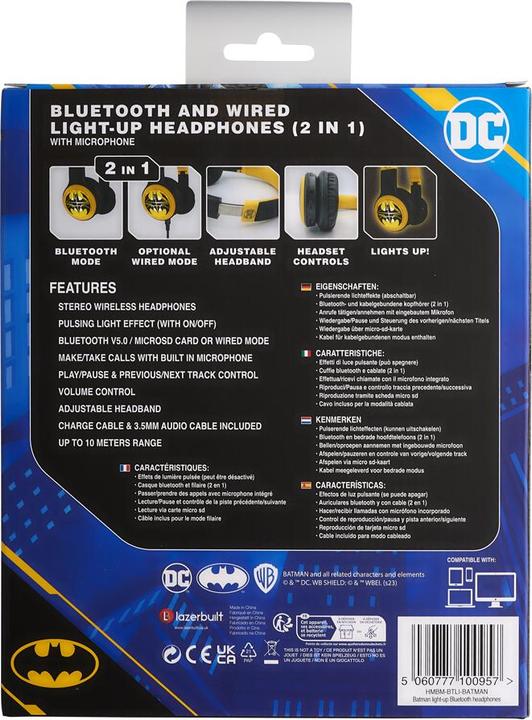 Immagine prodotto NoName BATMAN - Cuffie luminose - Senza fili - Logo (6 h, Senza fili)