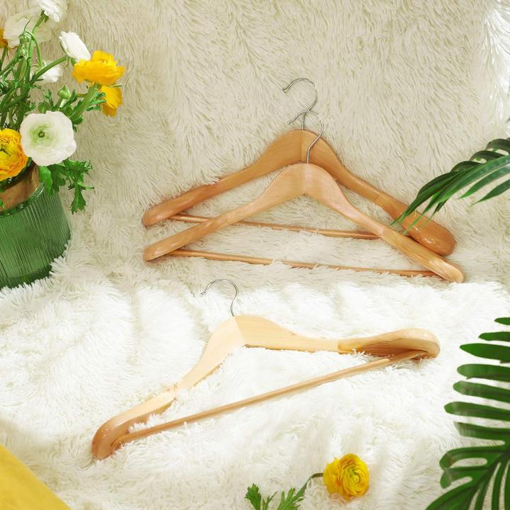 Immagine prodotto Songmics Anzugbügel Kleiderbügel Holz 6er Set Rutschfest (6 x)