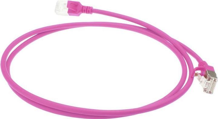 Produktbild Pink 1 meter LSZH U/FTP CAT6A datacenter slimline patch cable snagless with RJ45 connectors (U/FTP, CAT6a, 1 m)