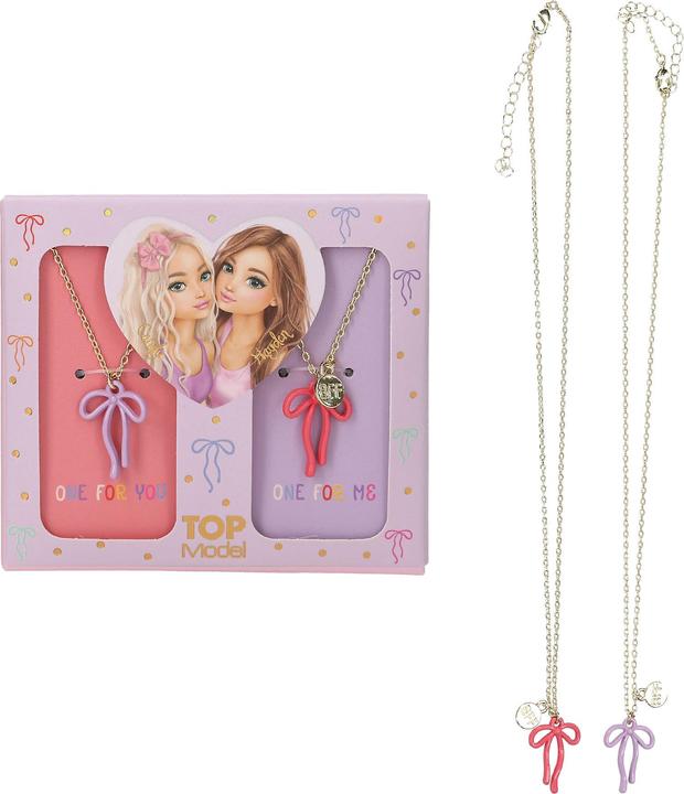 Actual product image Top Model Topmodel - BFF Necklace Set With Bow - 40 cm + 5 cm adjustable chain (Brass, Stainless steel)