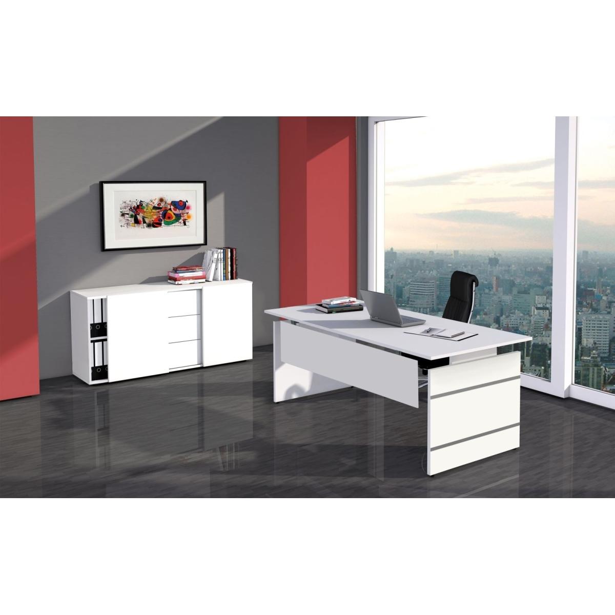 Thumbnail - Kerkmann, Schreibtisch, Schreibtisch Form4 200 Wangen-Gestell 200x100x68-76cm / Anbau 120x80cm grafit