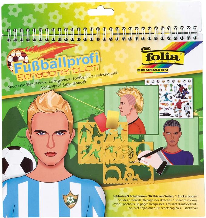 Actual product image Folia Bringmann 41205 - Stencil book professional footballer, block with 36 colouring templates, 5