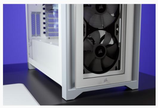 Actual product image Corsair iCUE 4000X RGB Mid-Tower White tempered glass case (ATX, mATX, Mini-ITX, E-ATX)