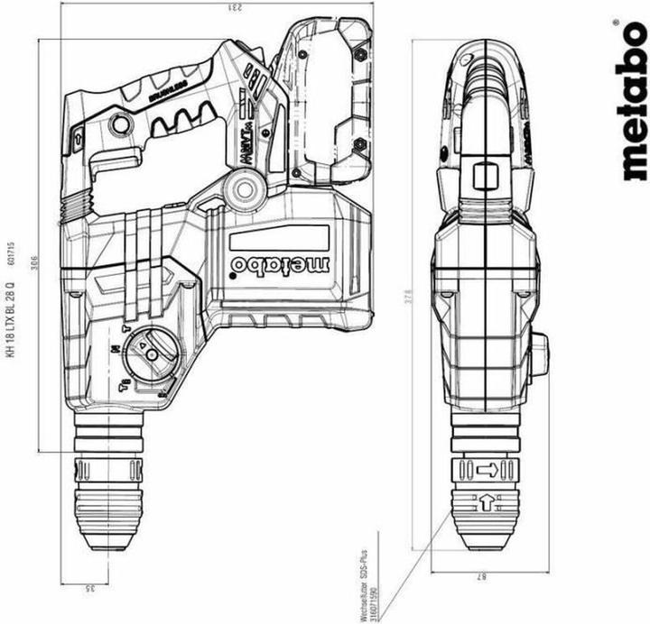 Image du produit Metabo KH 18 LTX BL 28 Q (Marteau perforateur)