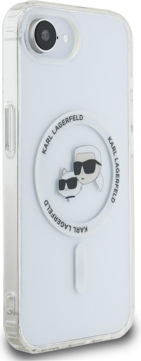 Produktbild Karl Lagerfeld Case IML Metal Karl & Choupette Heads MagSafe for iPhone 16e white (Apple iPhone 16e)
