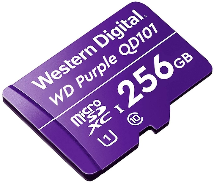 Productafbeelding WD Paars, Bewaking, microSD XC, Klasse - 10, UHS 1 (256 GB, microSDXC, U1, UHS-I)