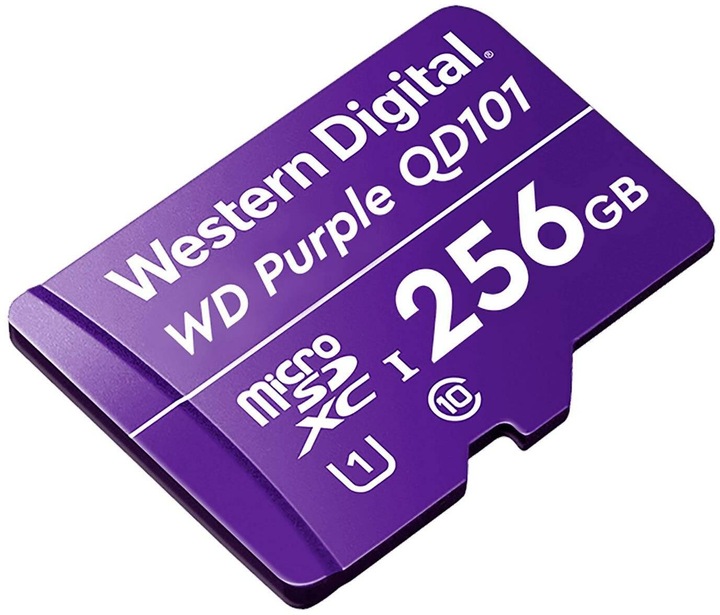 Produktbild WD Purple, Surveillance, microSD XC, Class - 10, UHS 1 (256 GB, microSDXC, U1, UHS-I)