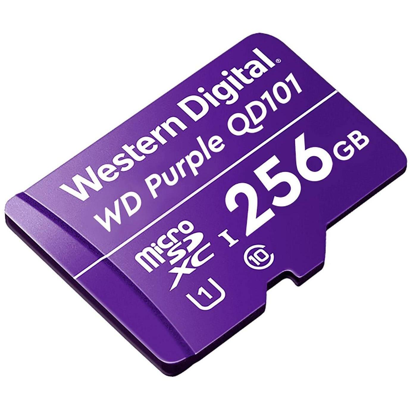 Thumbnail - WD Purple, Surveillance, microSD XC, Class - 10, UHS 1 (256 GB, microSDXC, U1, UHS-I), Speicherkarte, Violett