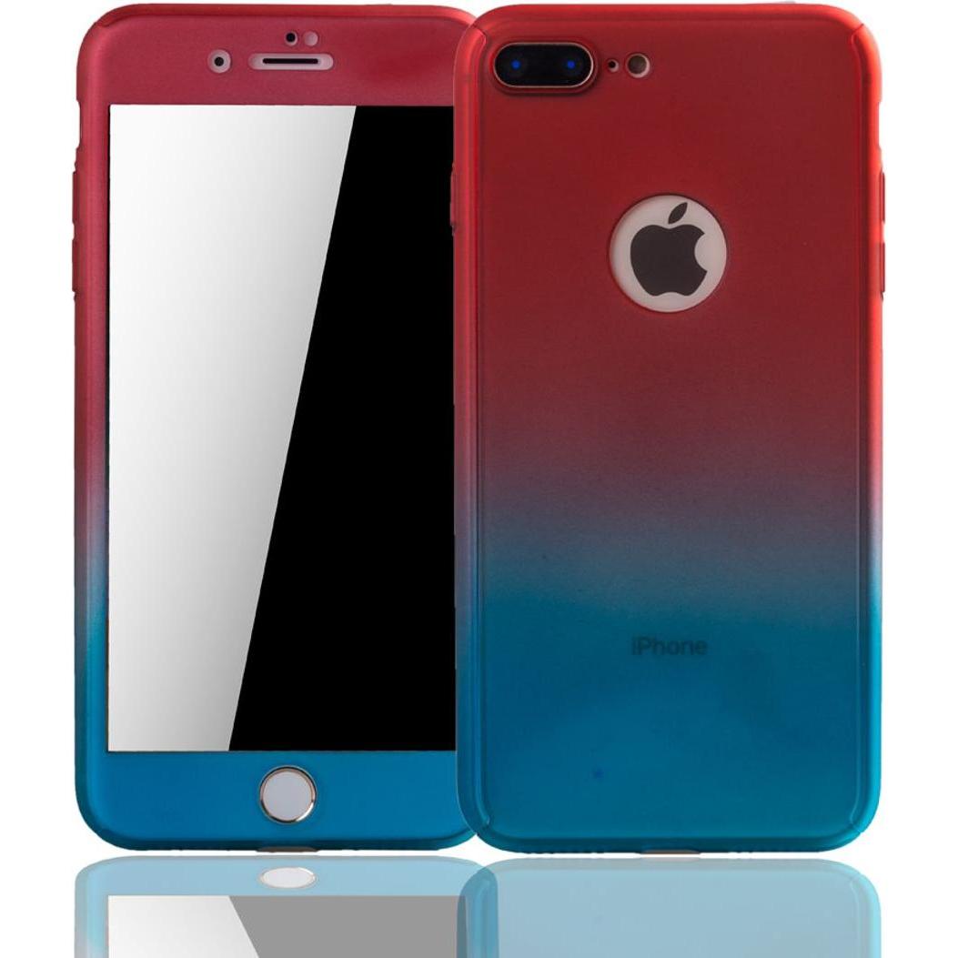 Thumbnail - König Design Schutz Handy Hülle für Apple iPhone 7 Plus Full Case Cover Displayschutz Blau (Apple iPhone 7 Plus), Smartp...