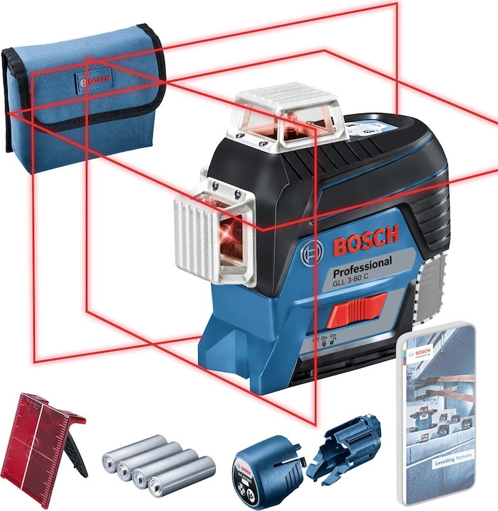 Bosch Professional Linear laser GLL 3-80 C (4x1.5V AA, box)