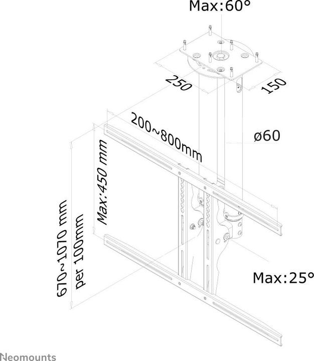 Produktbild Neomounts Deckenhalterung (Decke, 75")