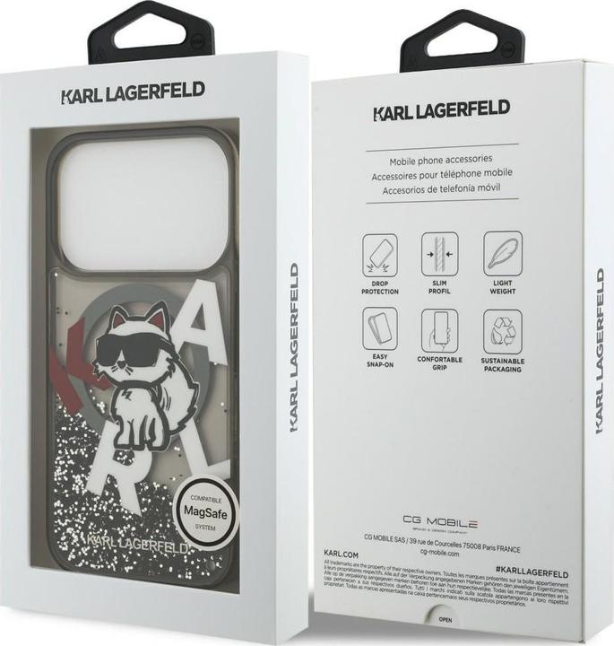 Actual product image Karl Lagerfeld - Glitter MagSafe - iPhone 17 Pro Max - Liquid Choupette Head (Apple iPhone 17 Pro Max)