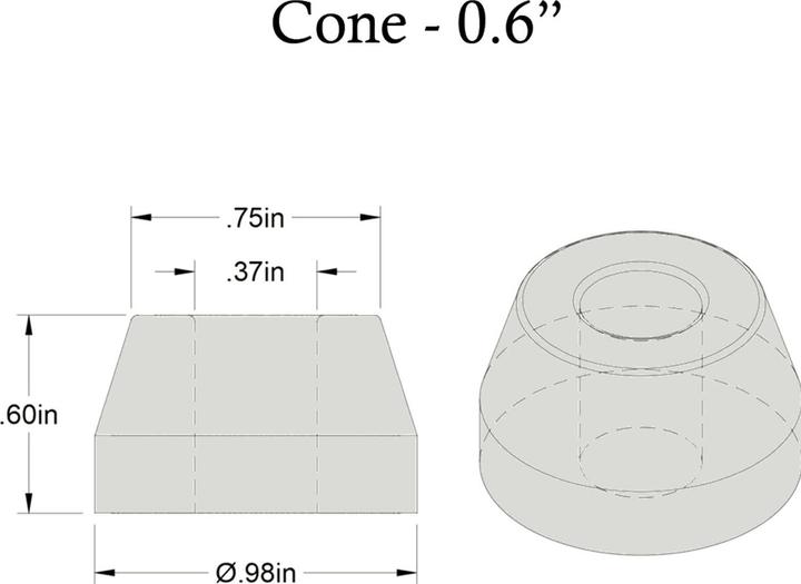 Nutritional values and ingredients Riptide 87A KranK Longboard Cone 0.6" Bushings (2Set)