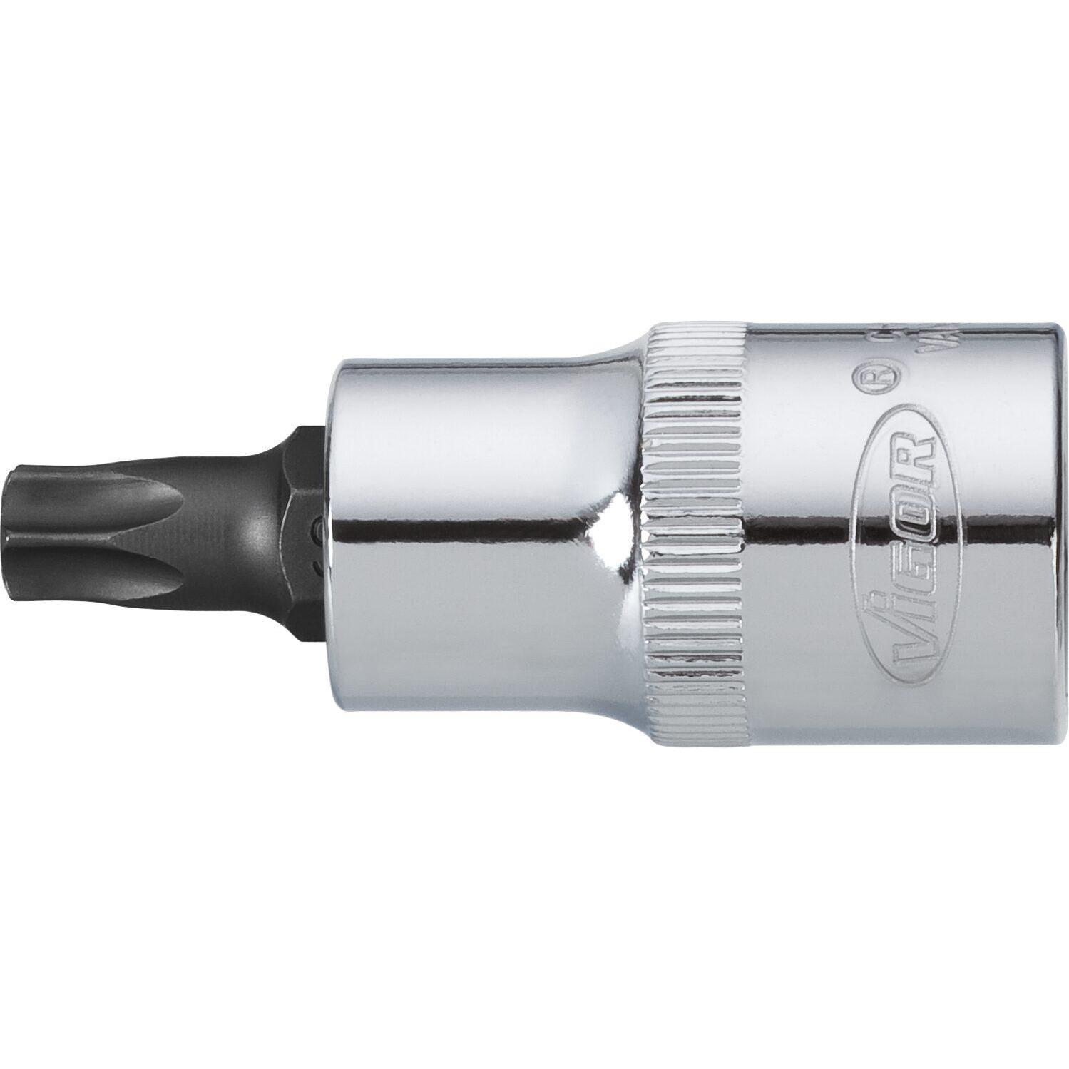 Thumbnail - Vigor, Steckschlüssel + Stecknuss, T Schraubendreher-Einsatz ∙ V2156 ∙ Vierkant12,5 mm (1/2 Zoll) ∙ T Profil ∙ T45