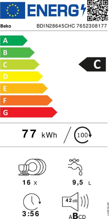 Energy Label Beko BDIN28645CHC