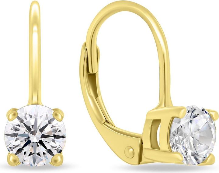 Immagine prodotto Brilio Argento - Orecchini minimalisti placcati in oro con zirconi EA914Y