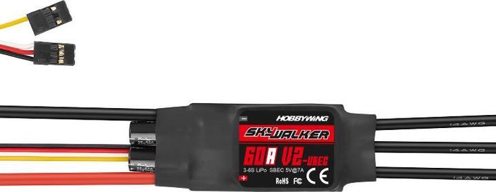 Actual product image Hobbywing Skywalker V2 60A 3-6s, 7A BEC