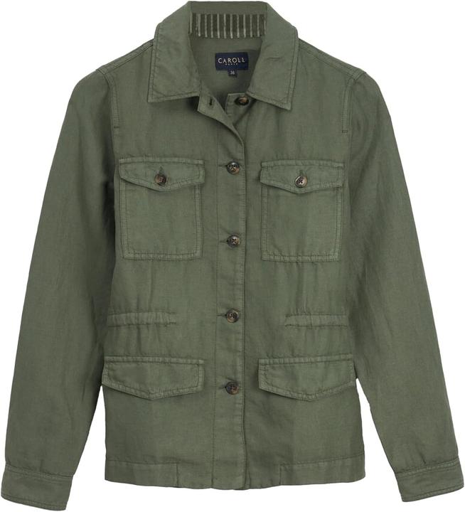 Actual product image Caroll Sahara Jacket with Adjustable Inner Straps and Horn-Effect Button Closure