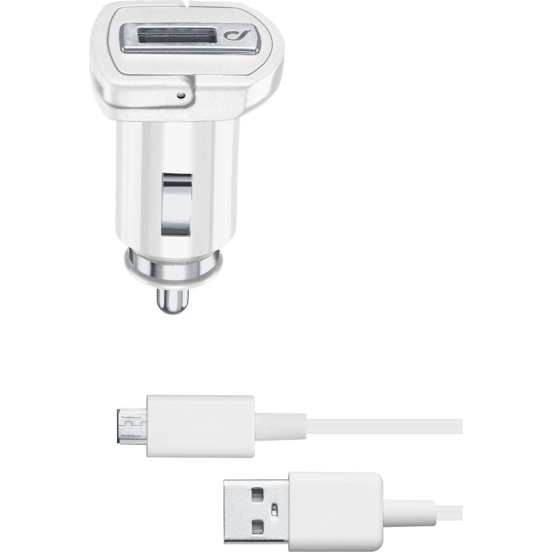 Cellularline Car Charger, Auto Adapter, Weiss
