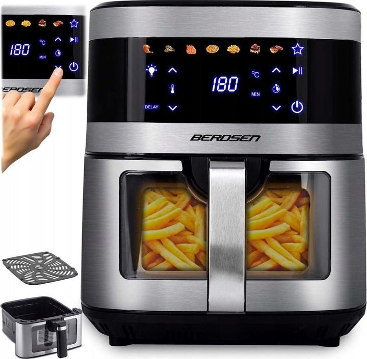 Berdsen Frytkownica beztłuszczowa Frytkownica beztłuszczowa Air fryer BD-656 srebrna