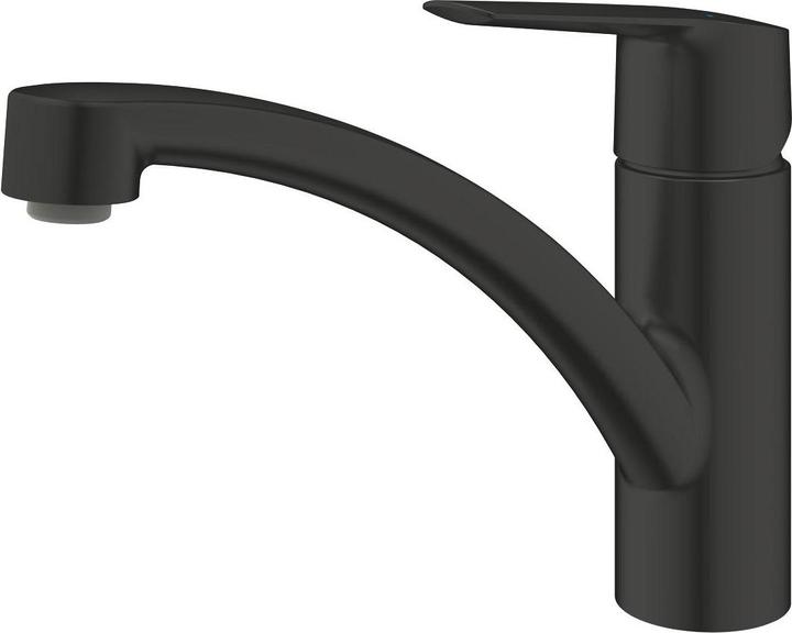Grohe Start QuickFix Küchenarmatur, flacher Auslauf, einfache Installation, schwenkbar, mattschwarz