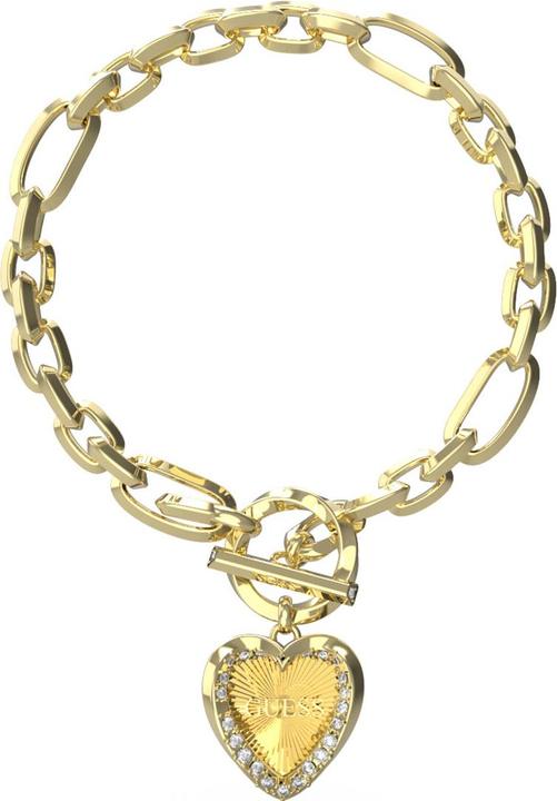 Immagine prodotto Guess Bracciale A Catena Con Cuore E T-Bar (22 cm, Acciaio inossidabile)