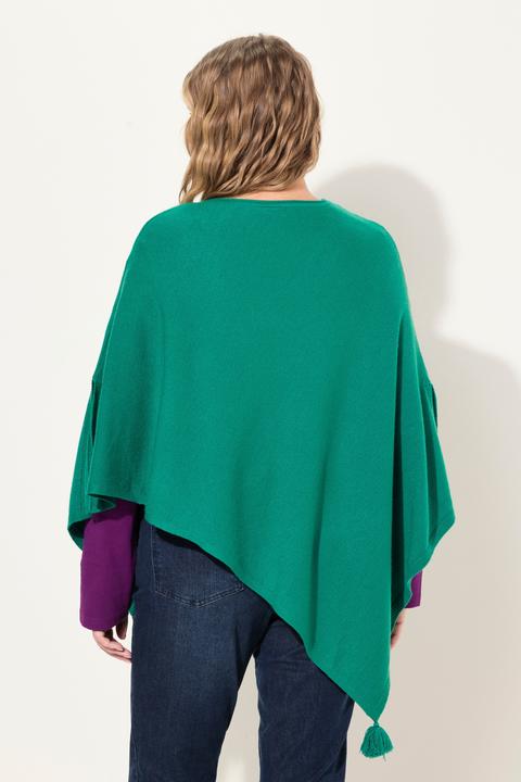Actual product image Ulla Popken Knit Pointed Hem Poncho (58, 60, 62)