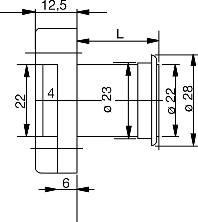Productafbeelding Burg Wächter MZ 23 cilindrisch kastslot slot Z 2, lengte 25 mm, gepolijst messing