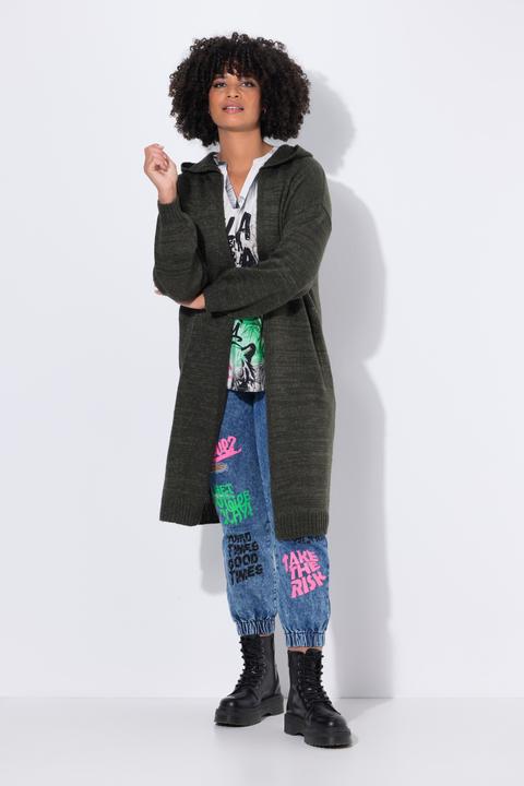 Produktbild Angel of Style Long-Strickjacke, Rücken-Schriftzug, offene Form (50, 52)