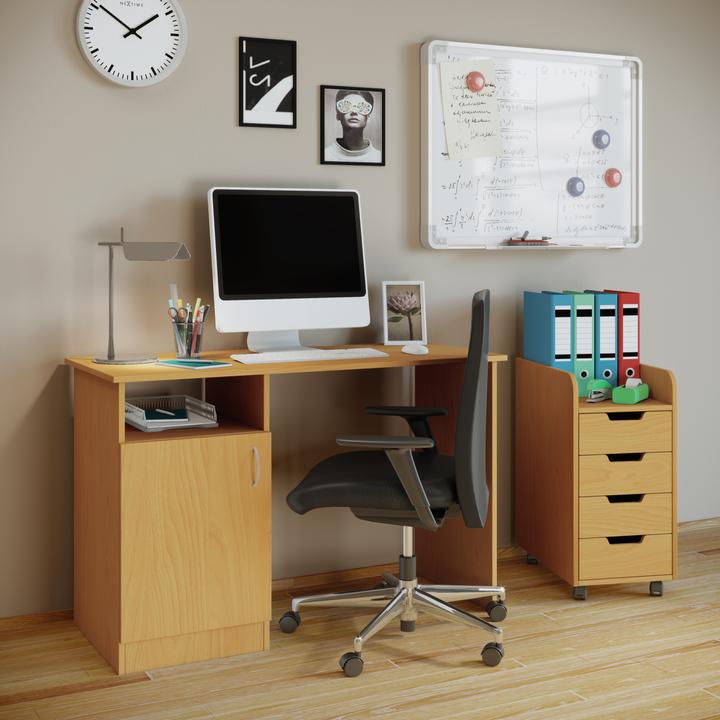 Image du produit VCM Armoire de bureau en bois Caisson à roulettes Konal Mini avec tiroir (33 x 40 cm)