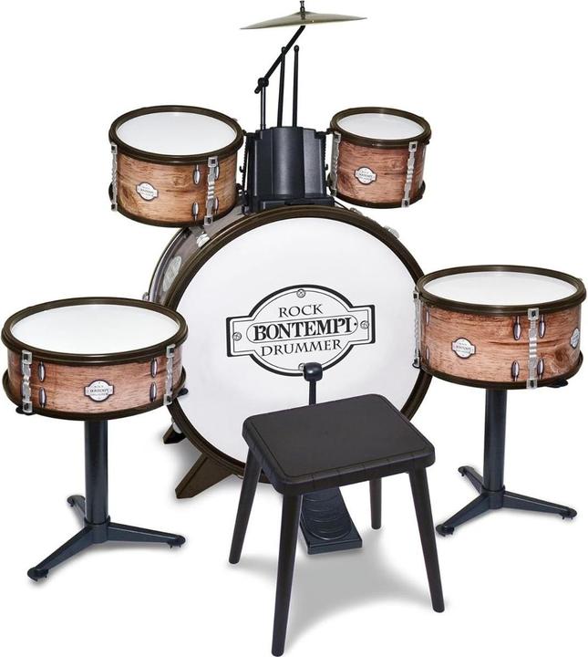 Bontempi Batteria Grancassa elementi, con sgabello e bacchette