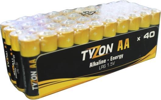 Immagine prodotto Tyzon Pile alcaline Aa da 1,5 V, 40 pezzi (40 pz., AA, 2500 mAh)